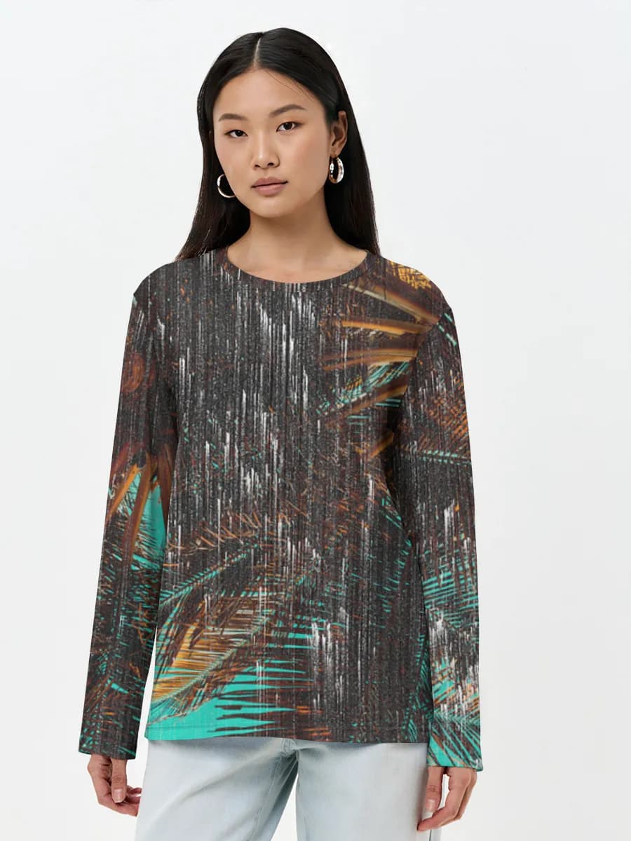 Grunge Tropical Palm Leaves