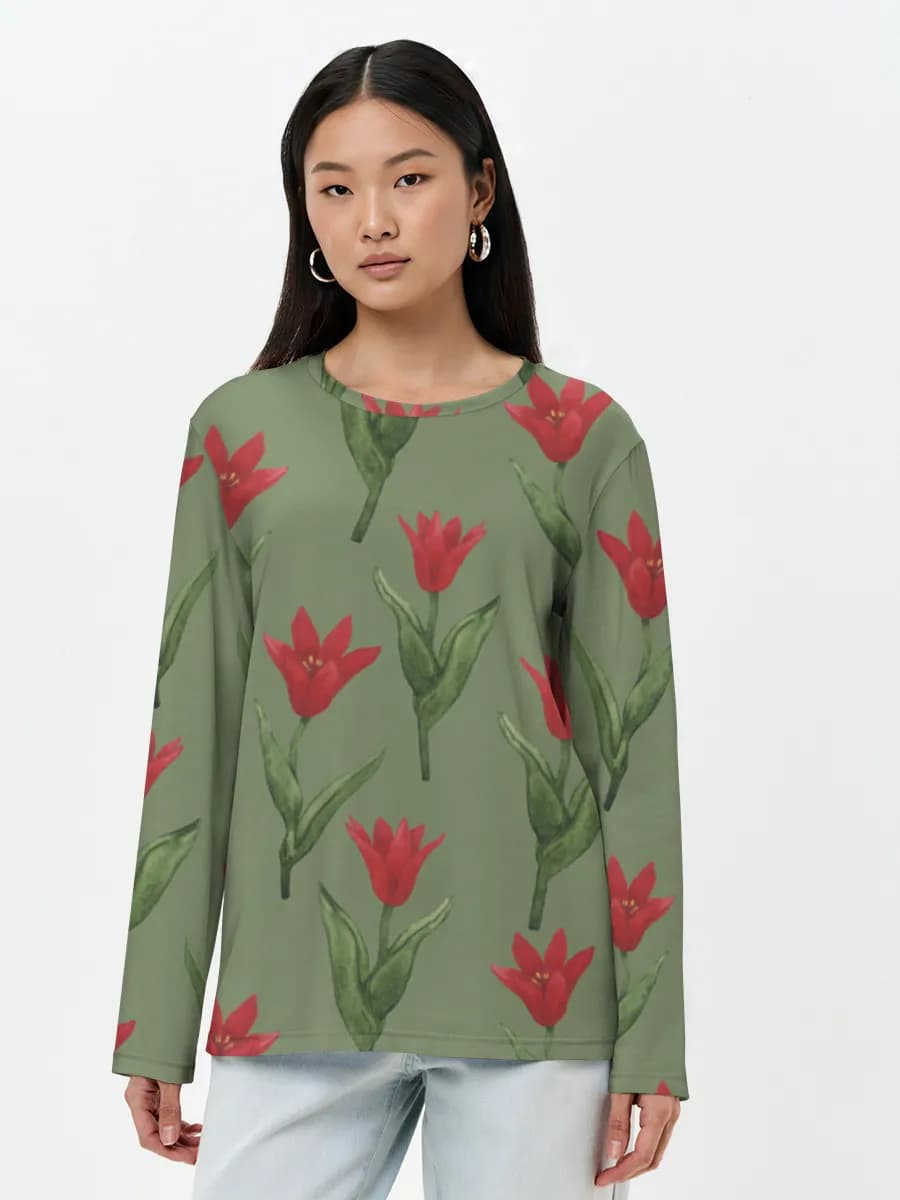 Women's long sleeve shirt. Cotton
