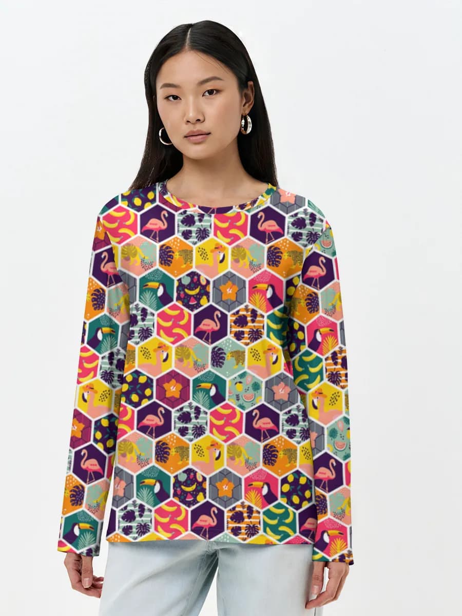 Women's long sleeve shirt. Cotton