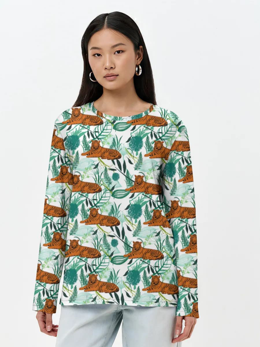 Tiger In Tropical Leaves