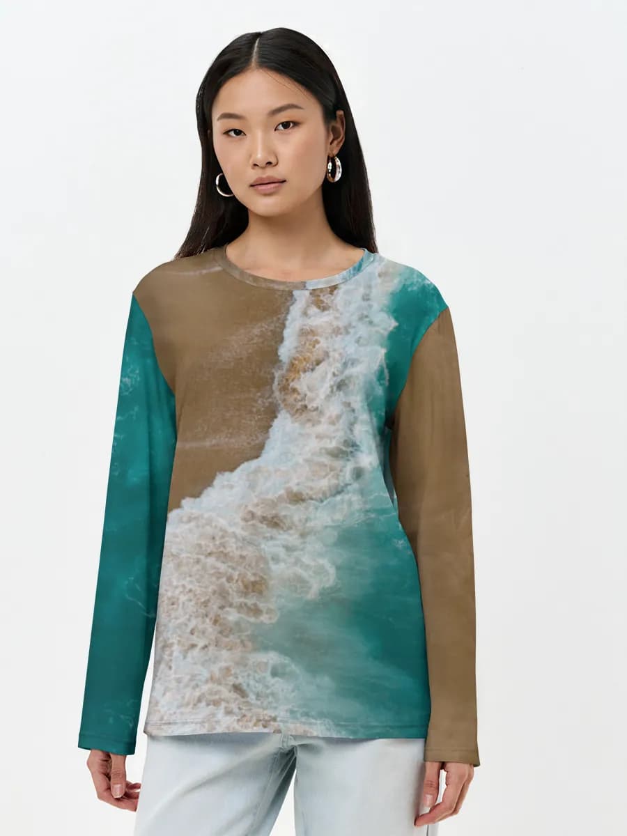 Women's long sleeve shirt. Cotton