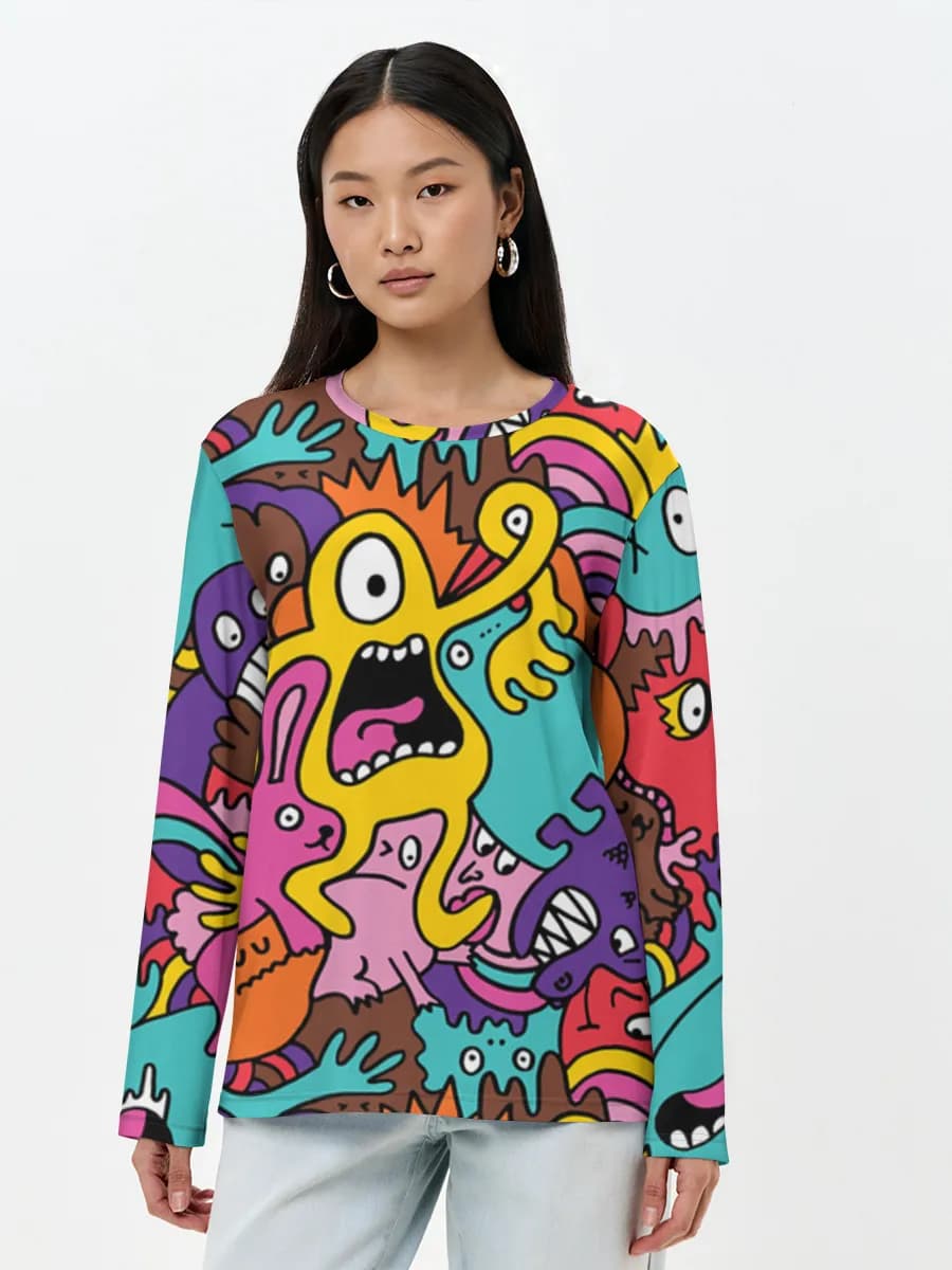 Colorful Monster Doodle Crowd