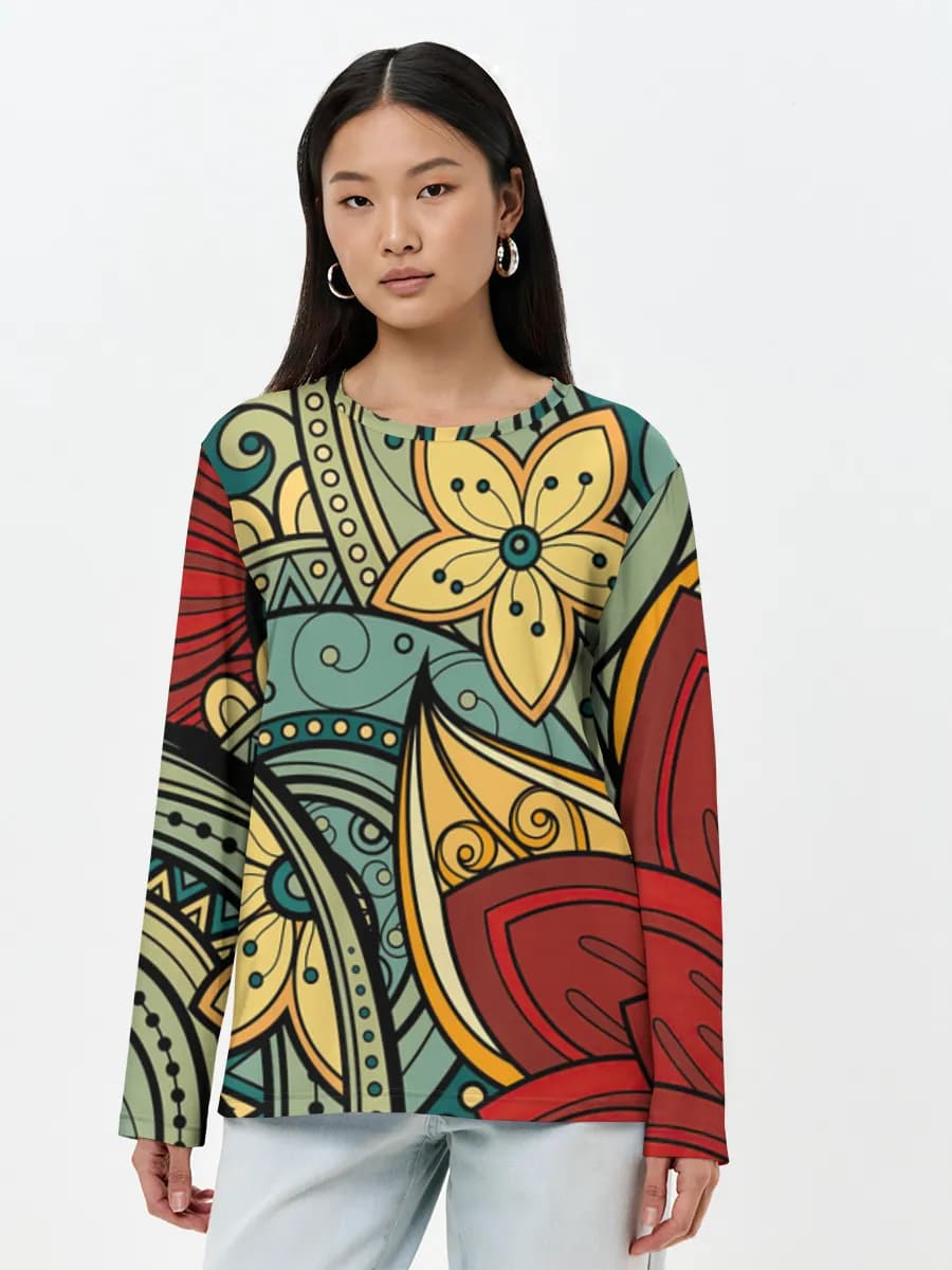 Women's long sleeve shirt. Cotton