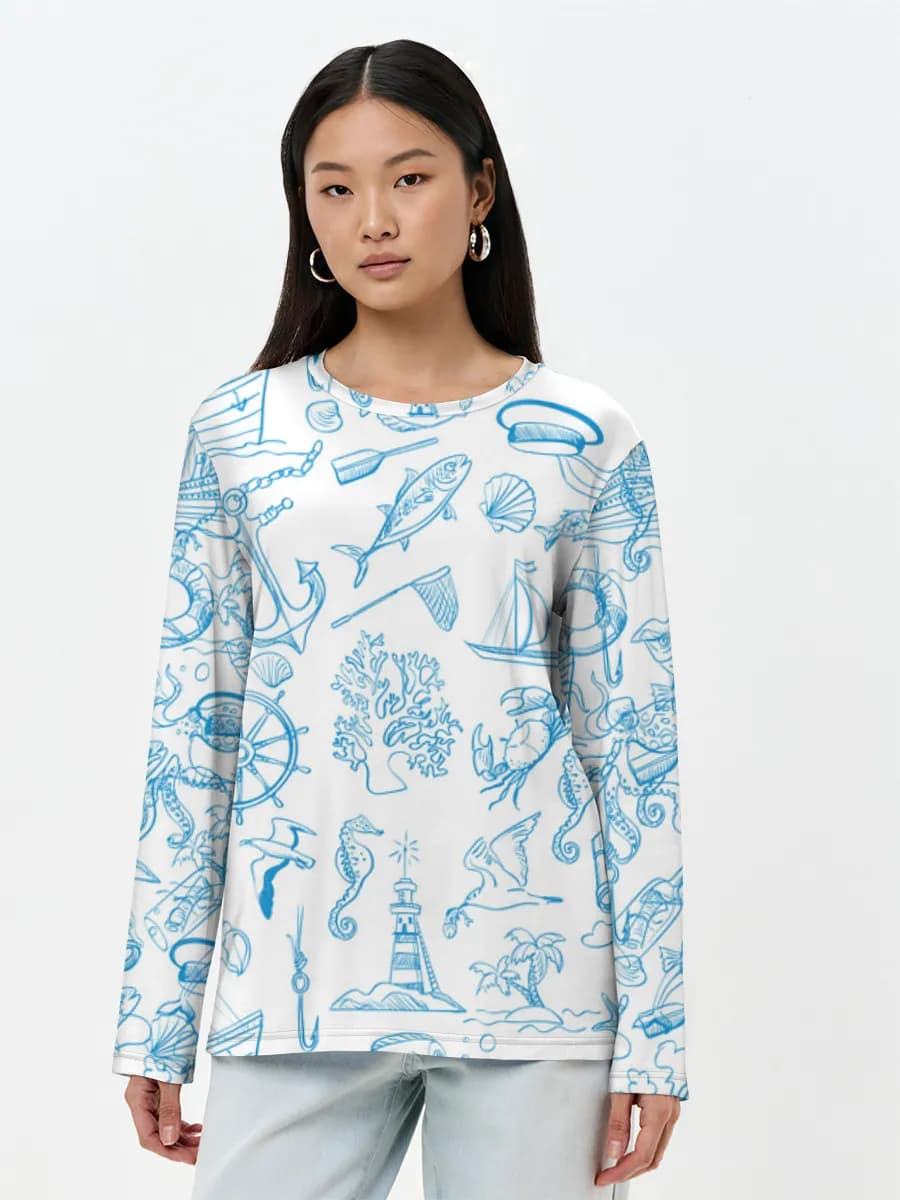 Women's long sleeve shirt. Cotton