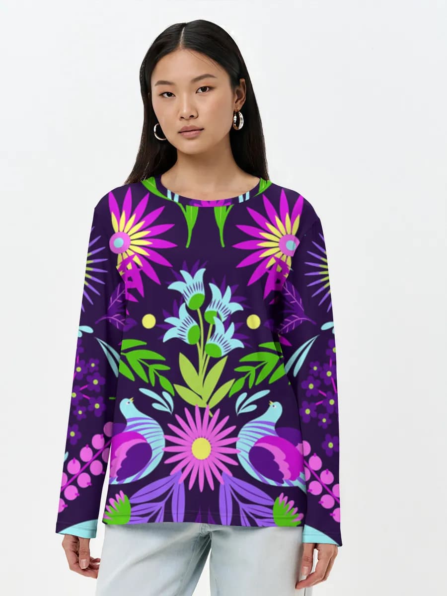 Women's long sleeve shirt. Cotton