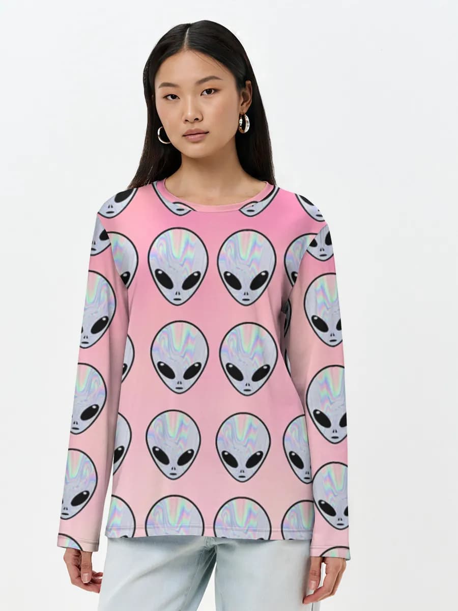 Pastel Holographic Alien Heads