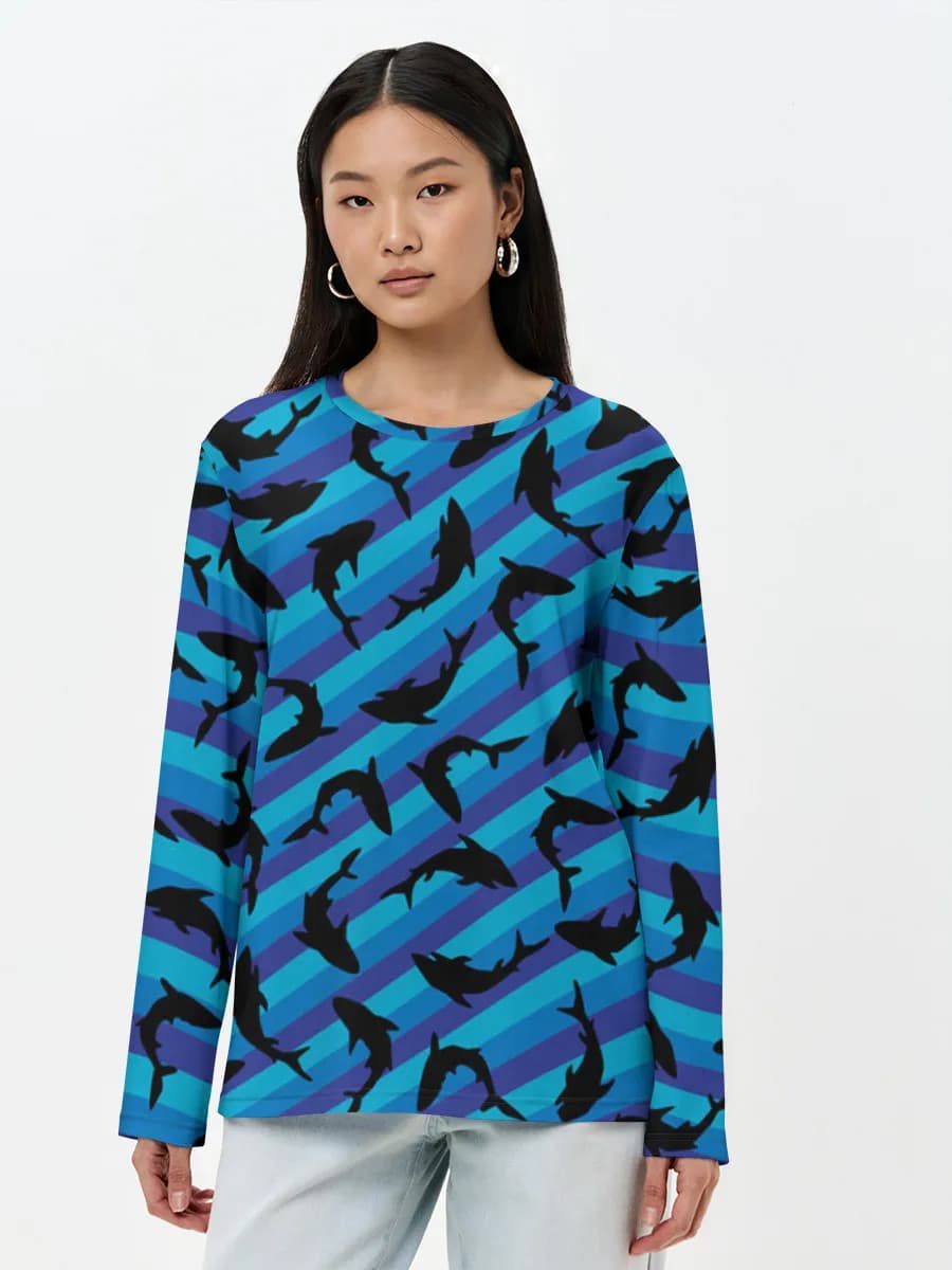 Shark Silhouettes In Blue