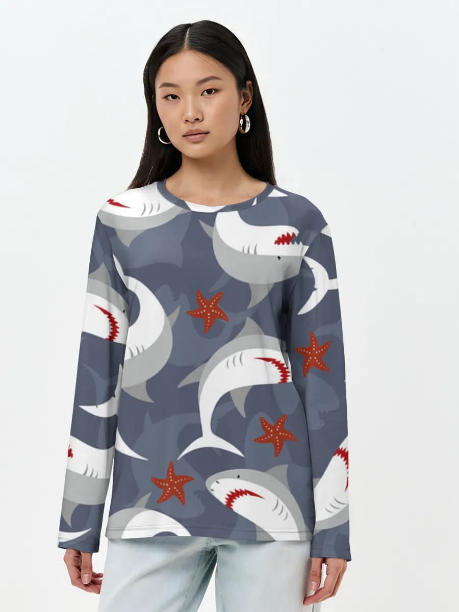 Women's long sleeve shirt. Cotton