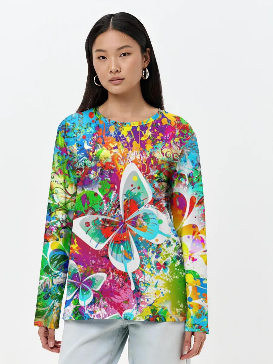 Women's long sleeve shirt. Cotton