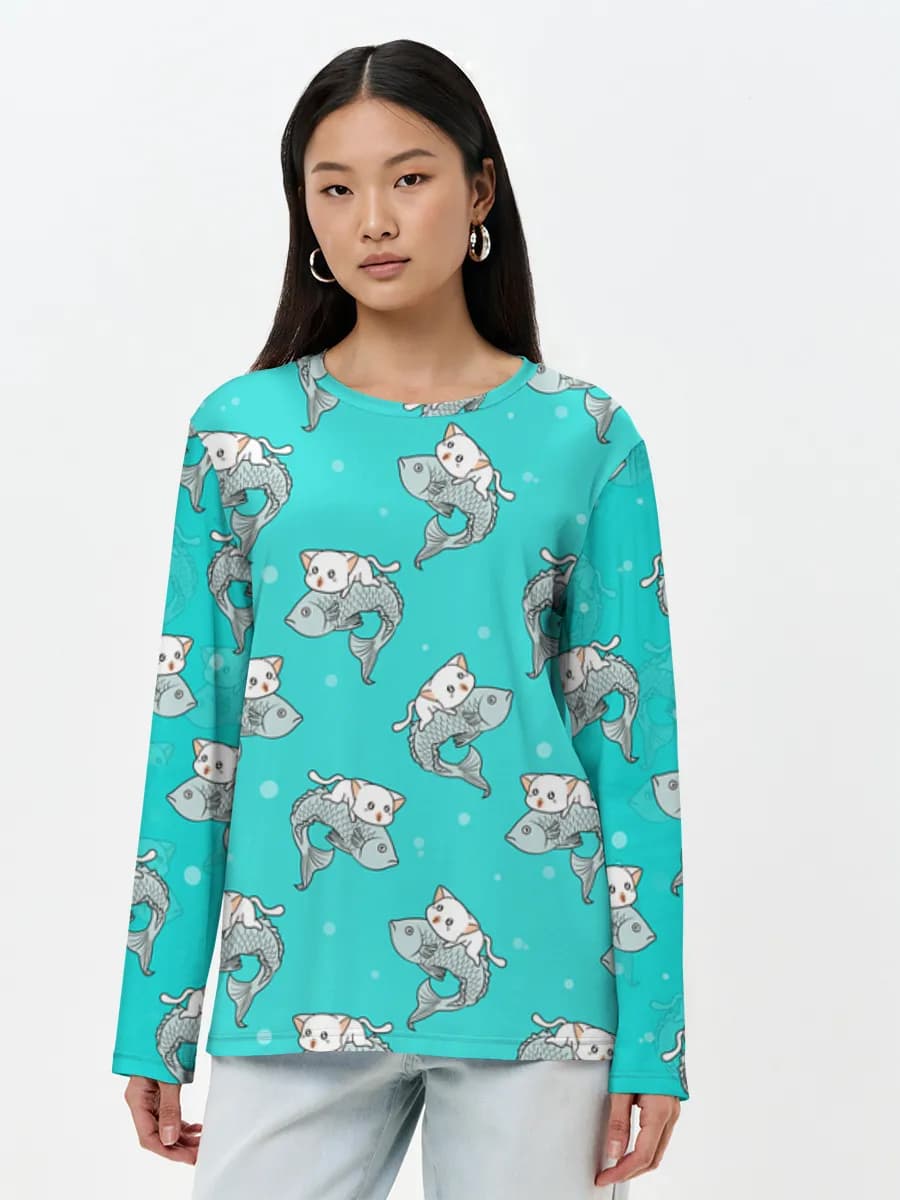 Women's long sleeve shirt. Cotton