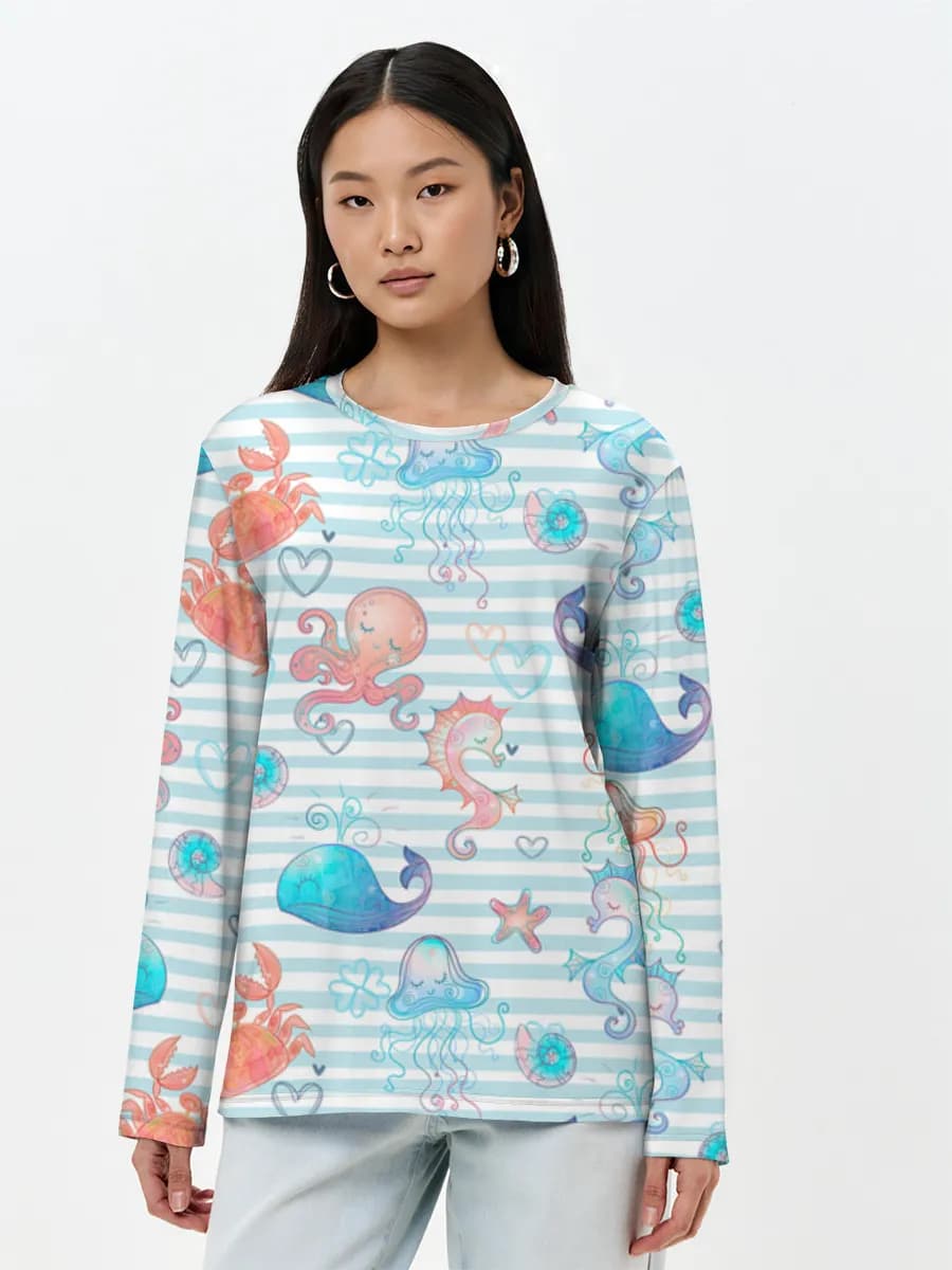 Women's long sleeve shirt. Cotton