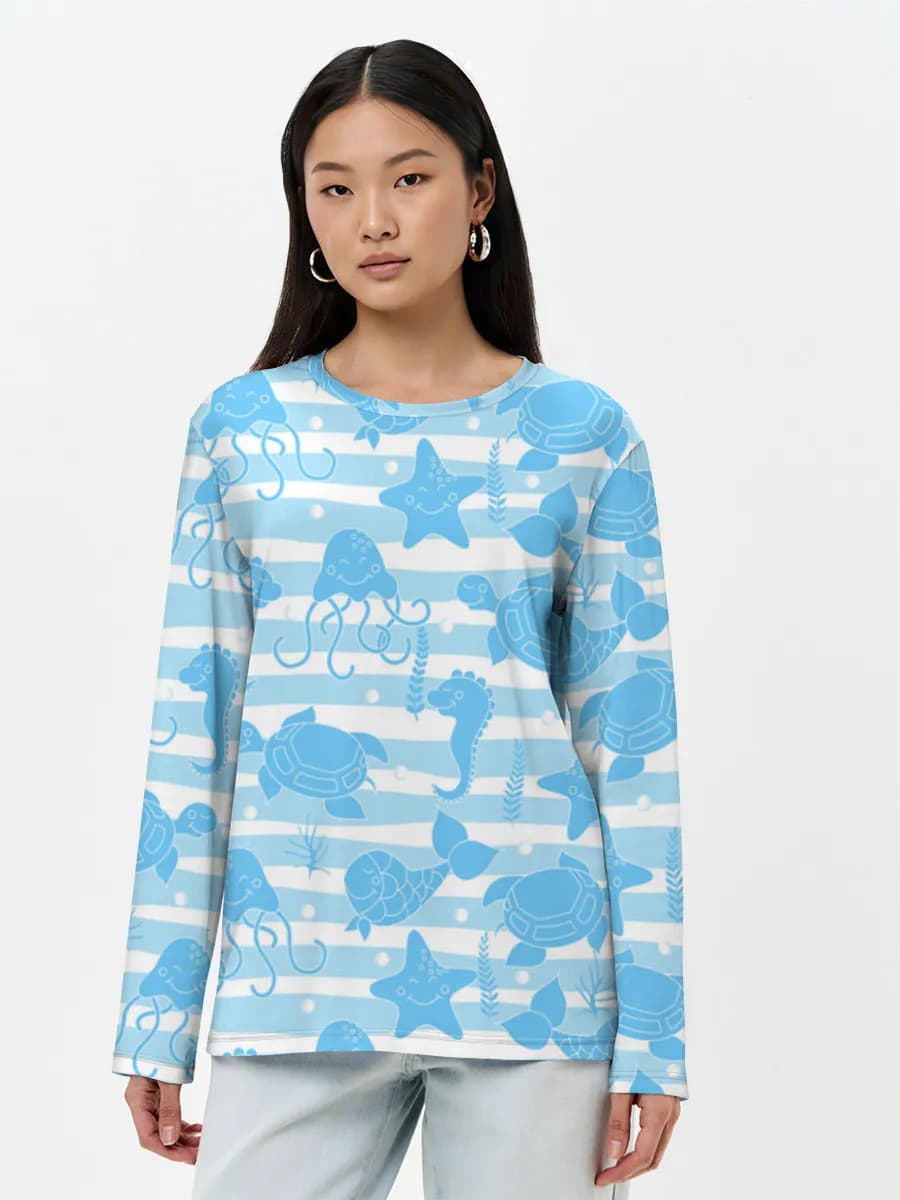 Women's long sleeve shirt. Cotton
