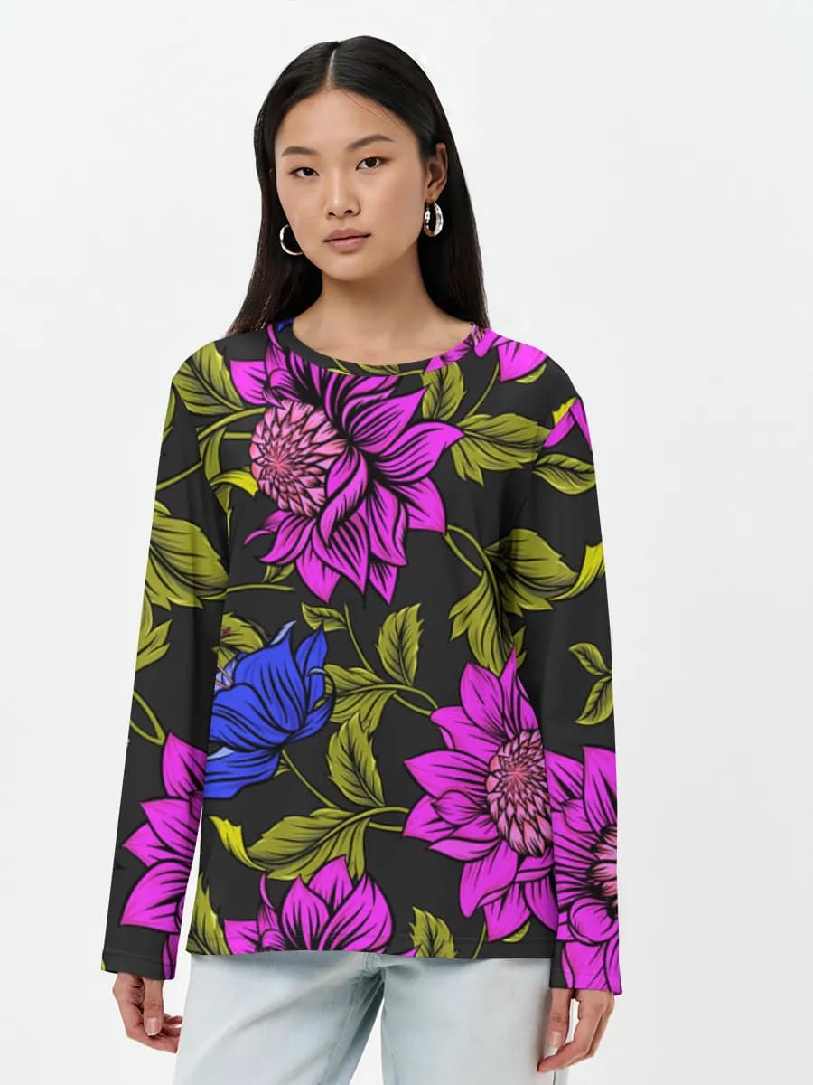 Neon Dark Floral Blooms