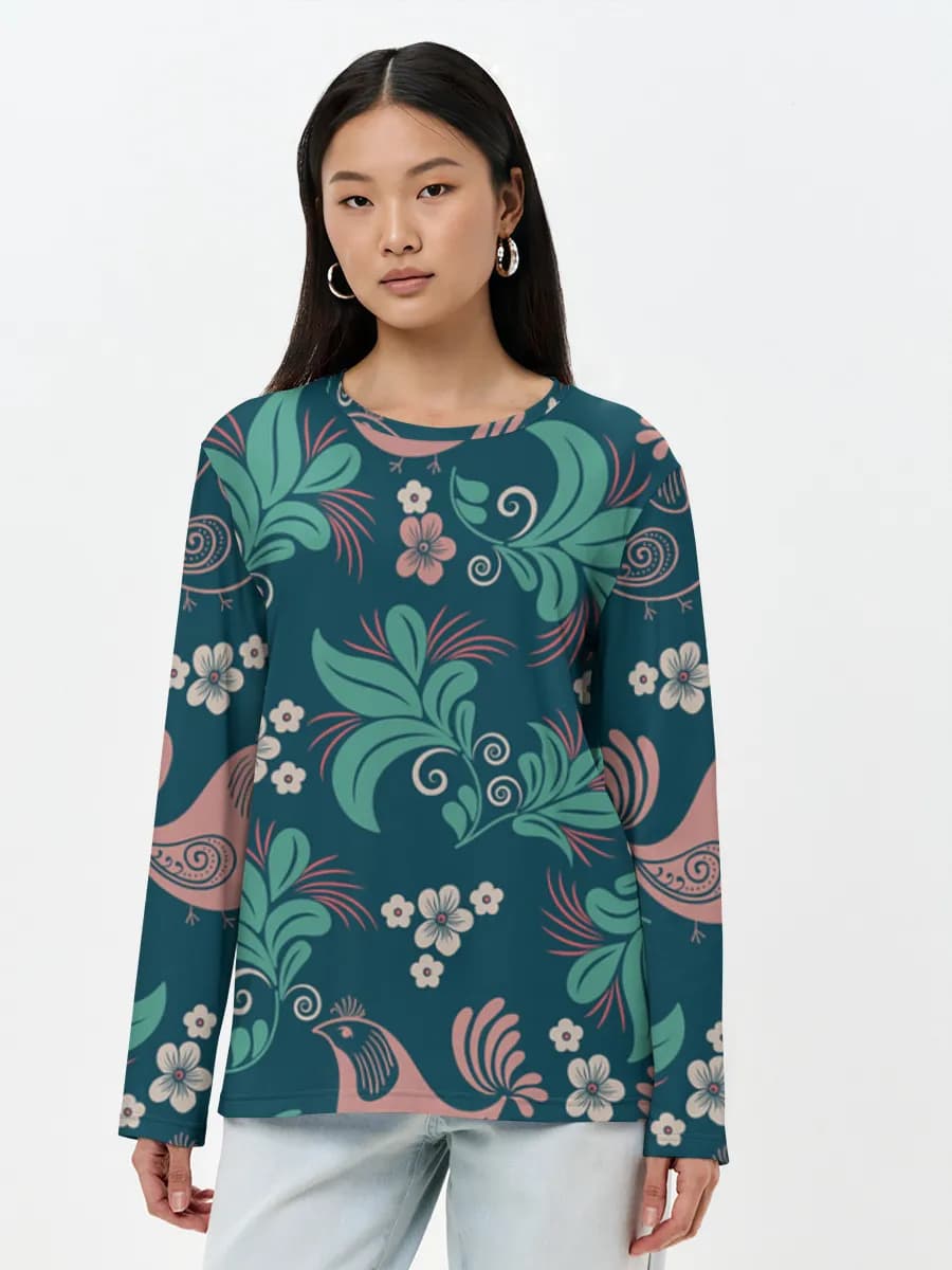 Women's long sleeve shirt. Cotton