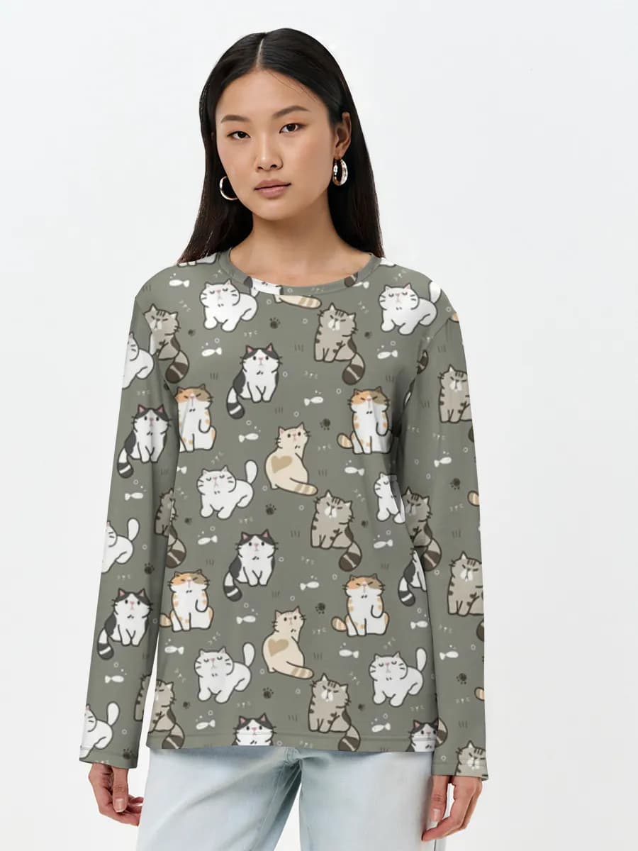 Women's long sleeve shirt. Cotton