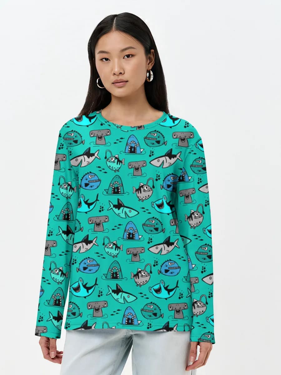 Women's long sleeve shirt. Cotton
