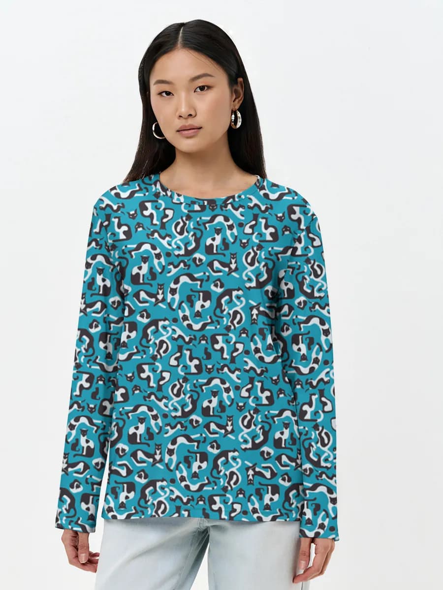 Abstract Cats On Teal