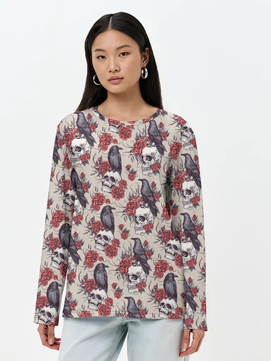 Ravens Skulls And Roses