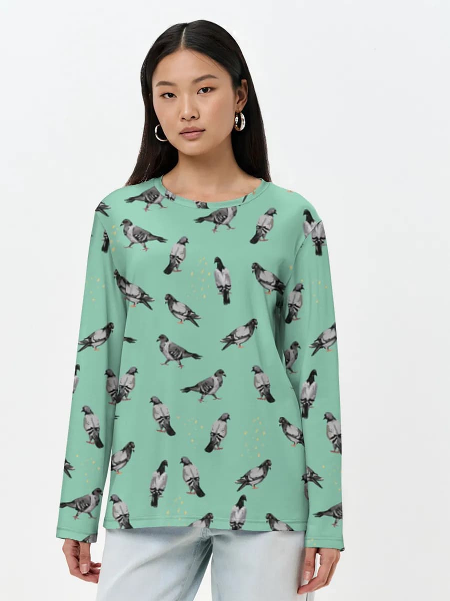 Pigeons On Teal
