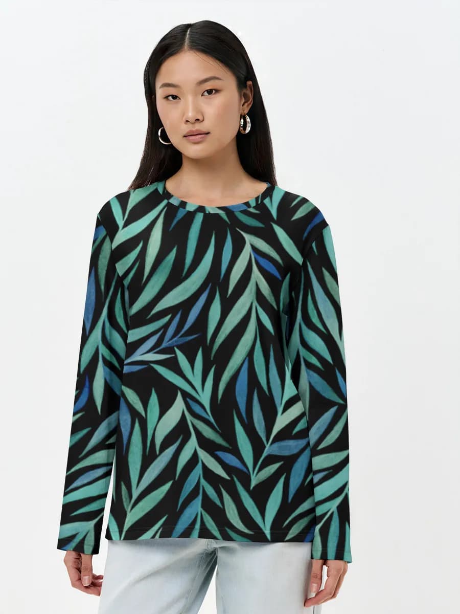 Midnight Teal Leaves