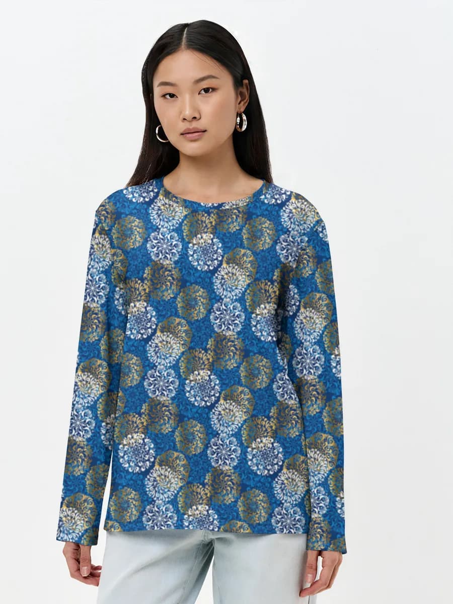 Blue Ornate Floral Medallions