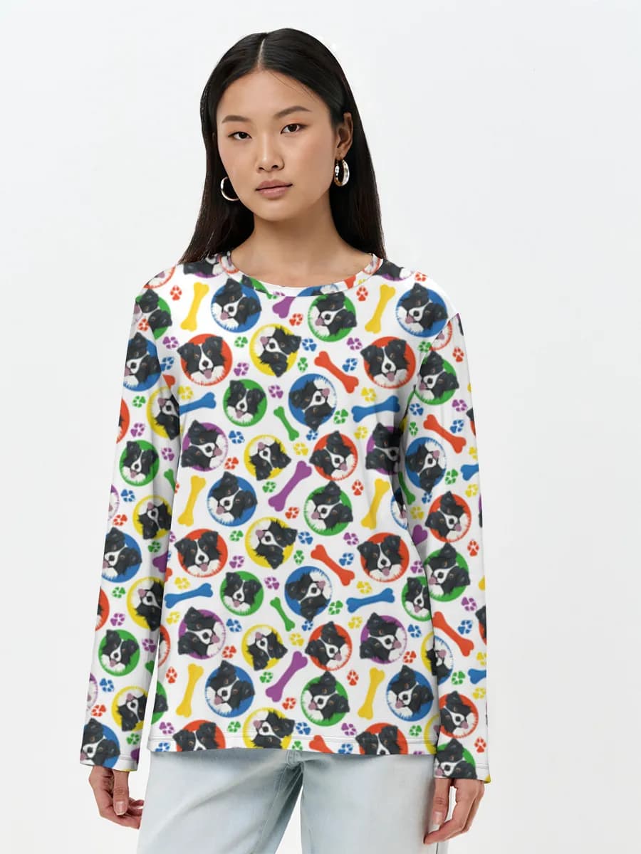 Colorful Dog Paws And Bones