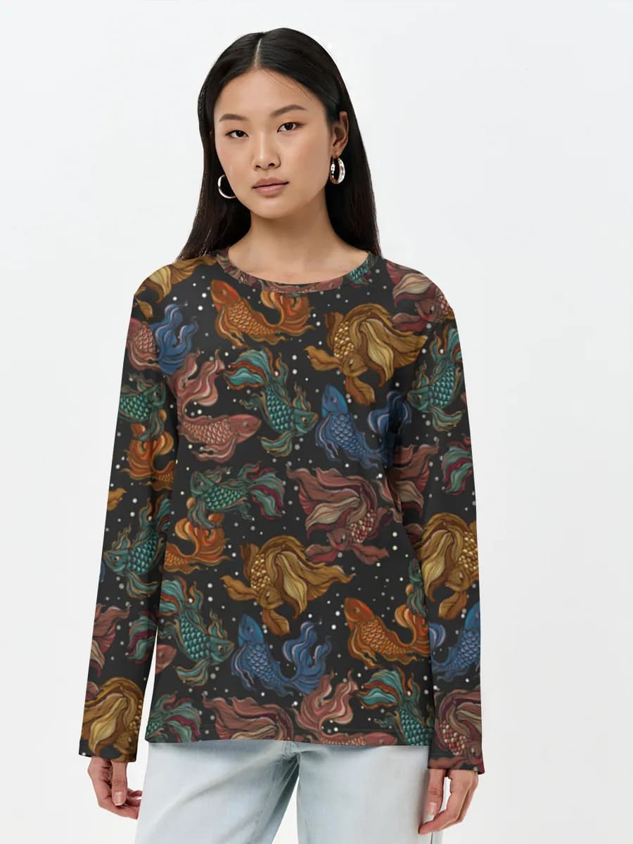Women's long sleeve shirt. Cotton