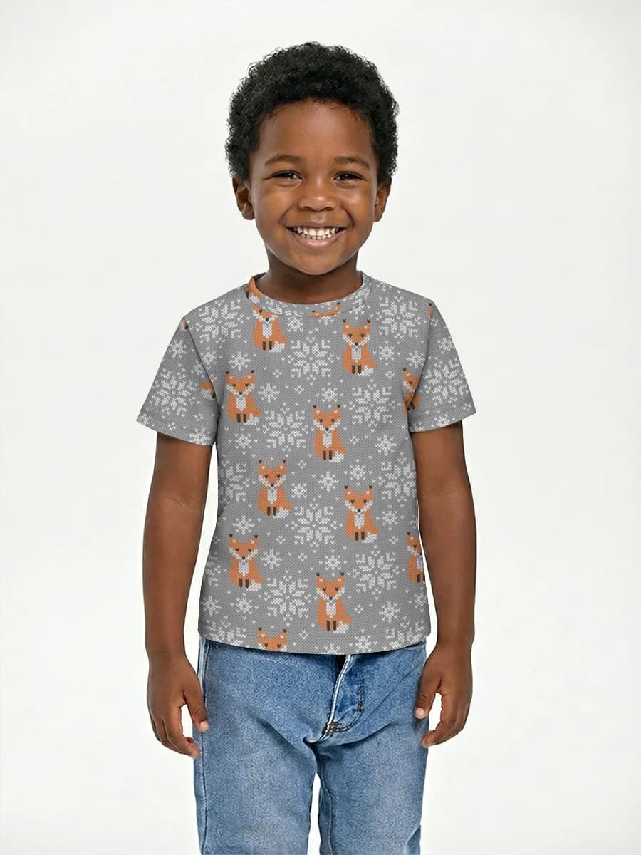 Cute Fox Knit Print
