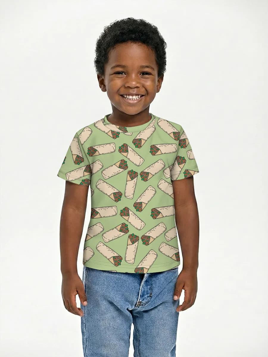 Burrito Lover Doodles — Children's cotton T-shirt (for boys. Copy)