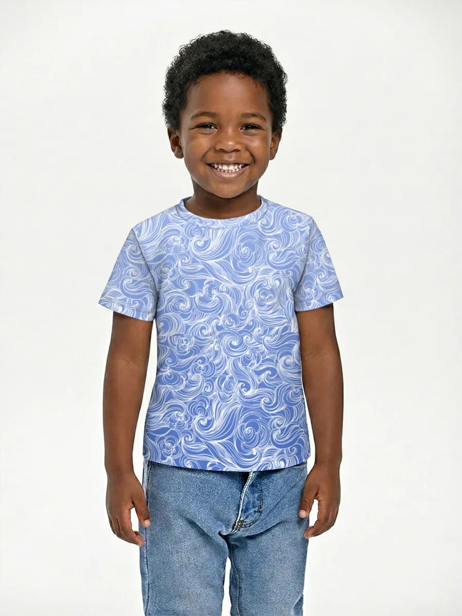 Blue Baroque Floral Swirls