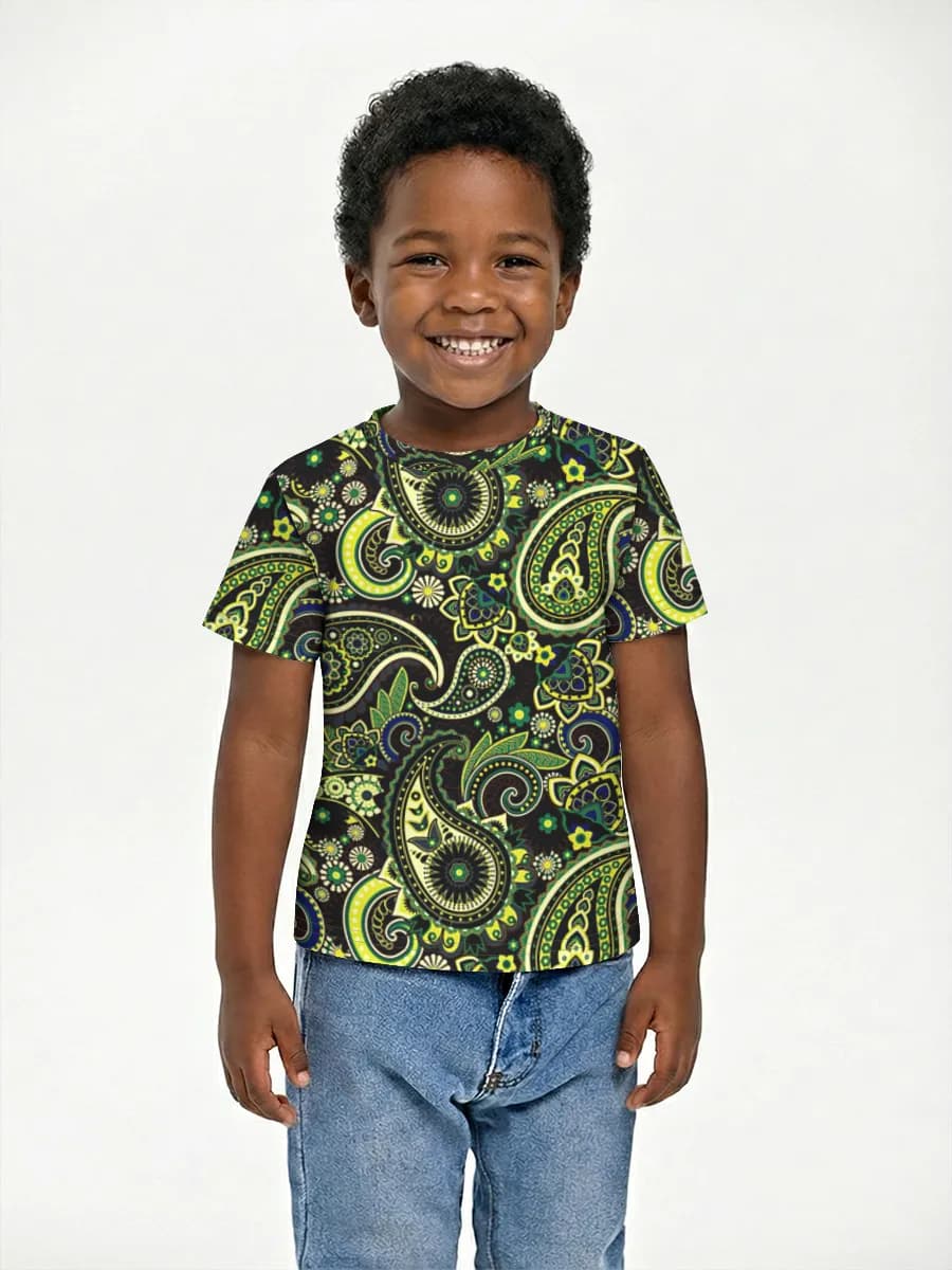 Neon Green Paisley Florals