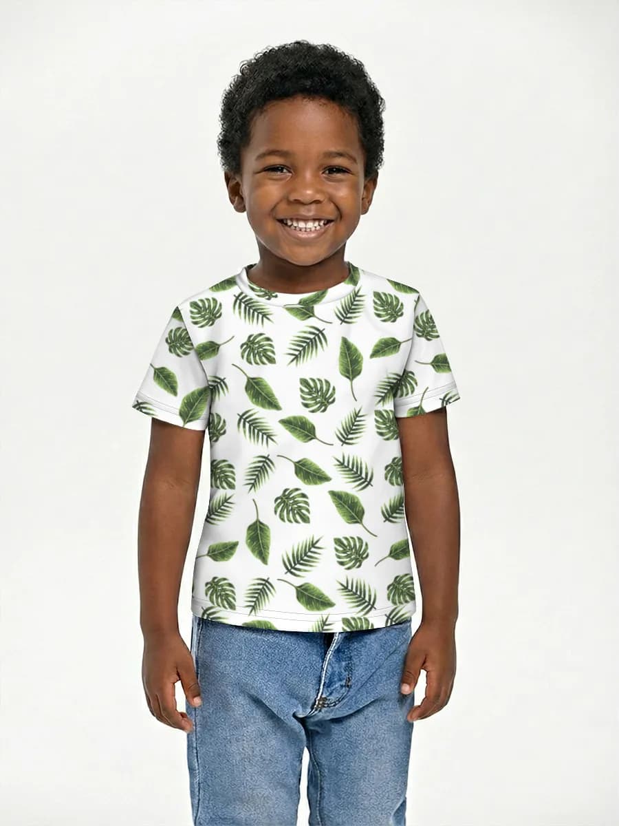 Tropical Botanical Leaves — Children's cotton T-shirt (for boys. Copy)