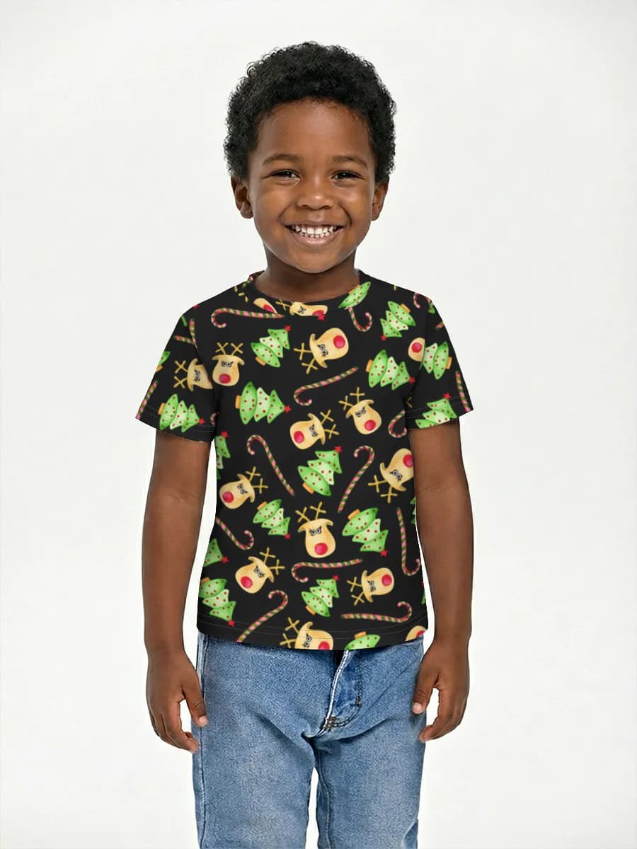 Festive Reindeer Candy Canes — Children's cotton T-shirt (for boys. Copy)