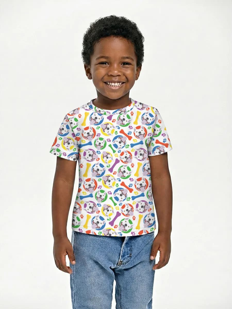 Colorful Happy Dog Icons — Children's cotton T-shirt (for boys. Copy)