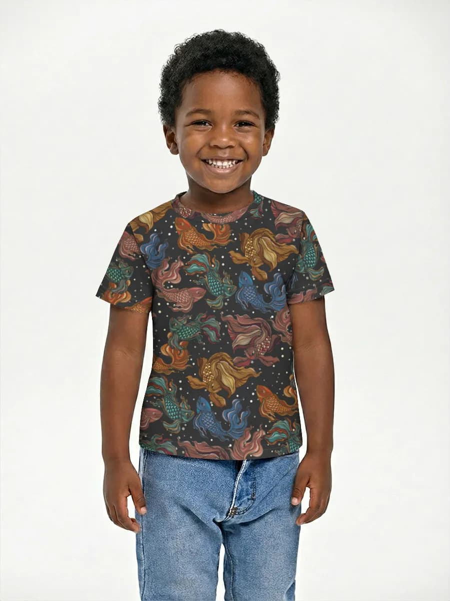 Colorful Betta Fish Swirl — Children's cotton T-shirt (for boys. Copy)