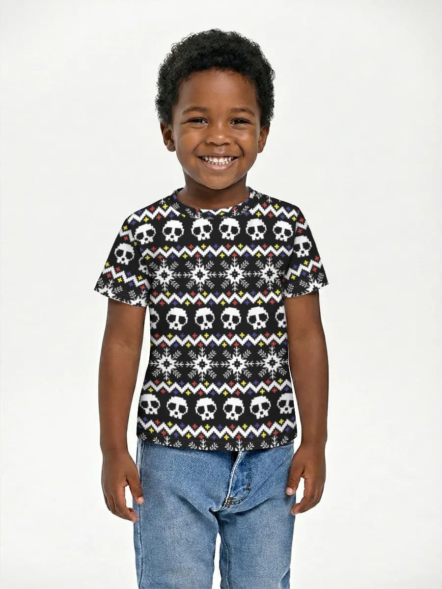 Goth Skull Holiday Sweater — Children's cotton T-shirt (for boys. Copy)