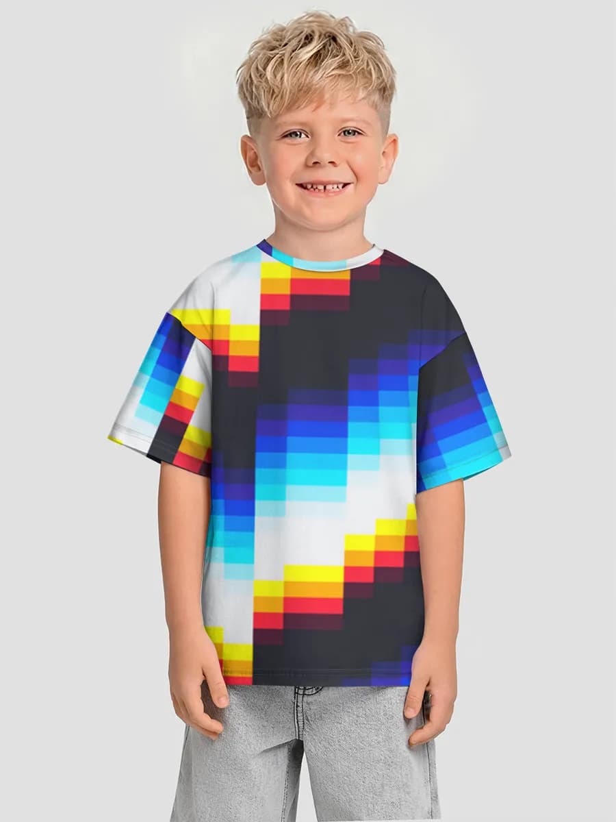 Retro Pixel Chevron Waves