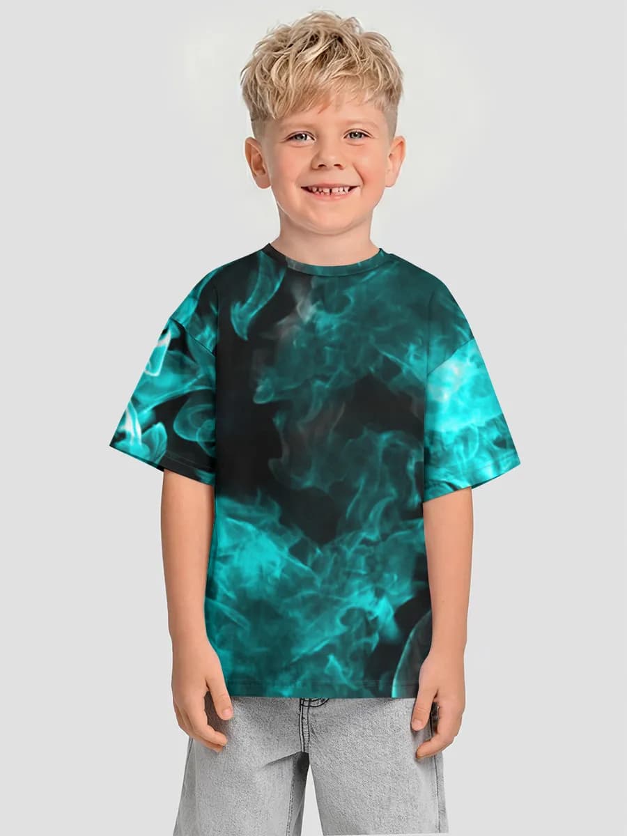 Neon Blue Smoke Flames