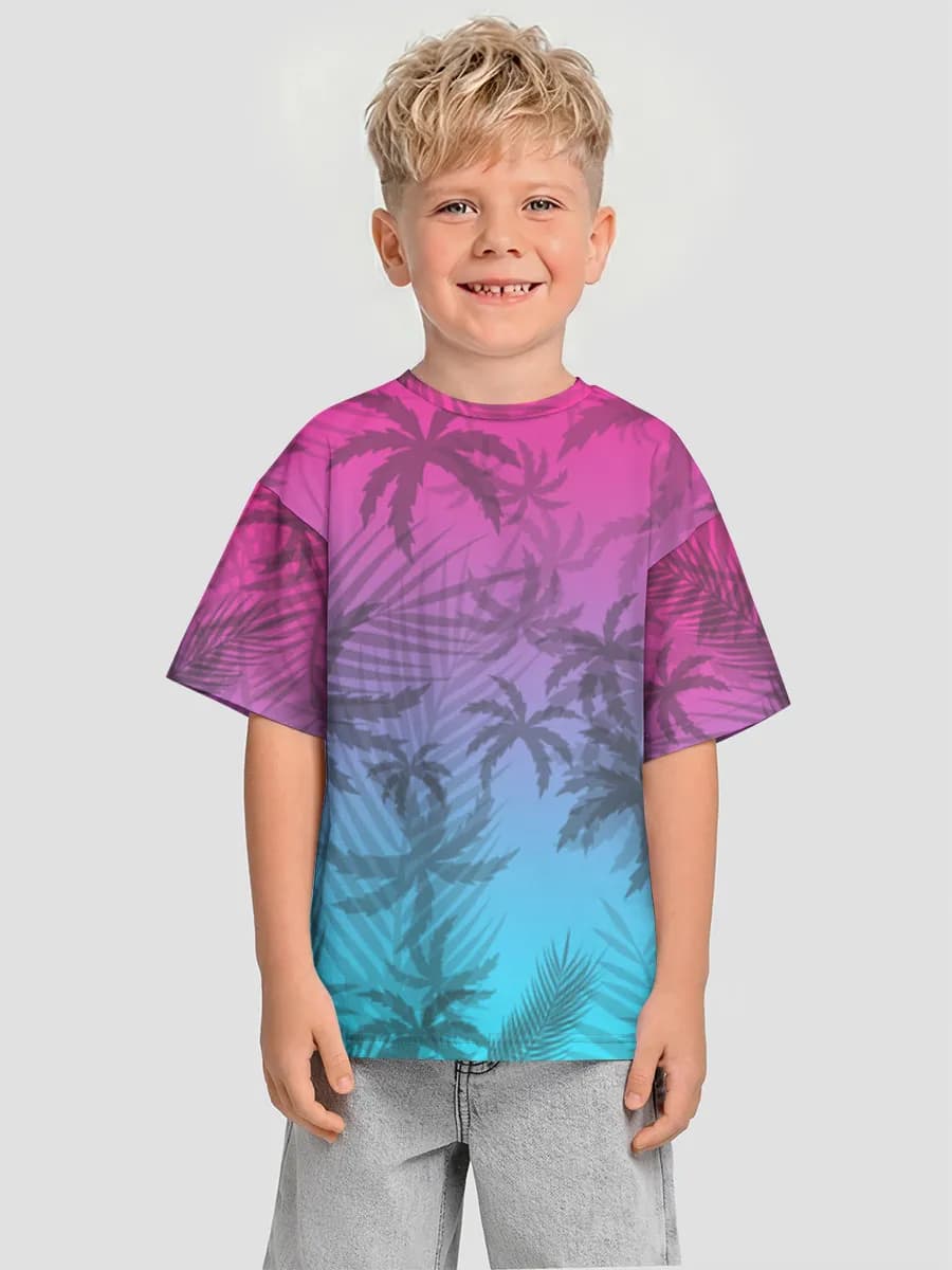 Neon Tropical Palm Leaves
