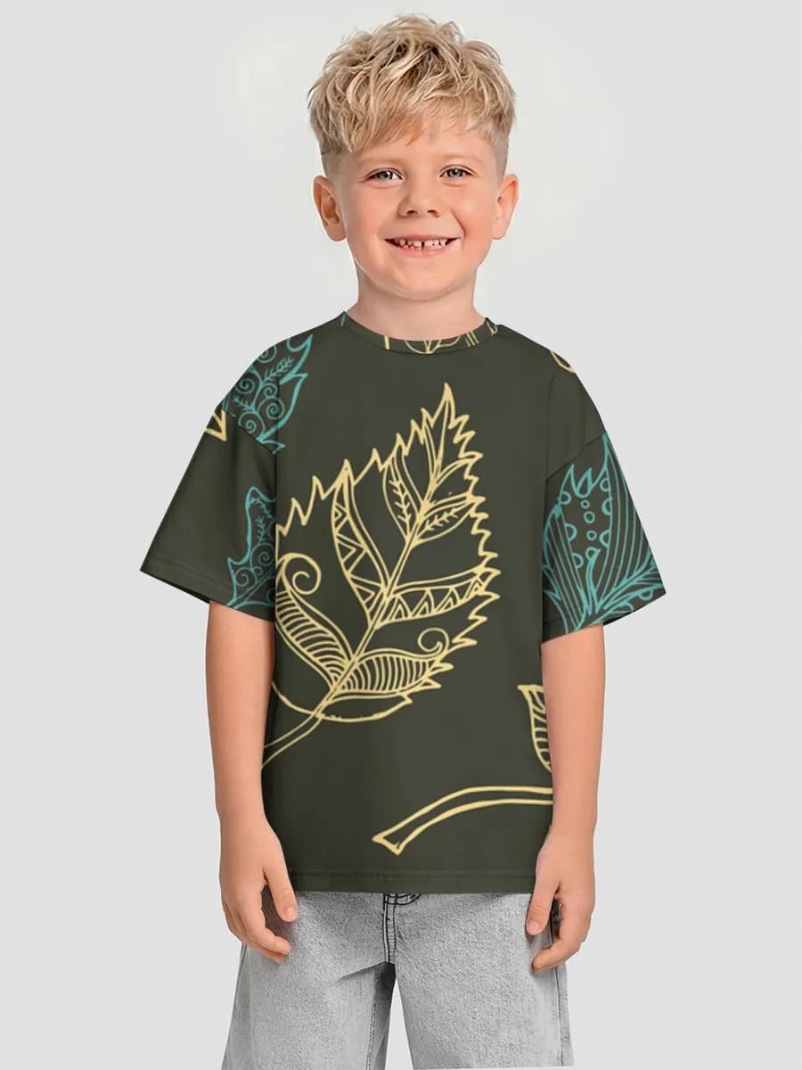 Decorative Leaf Line Art