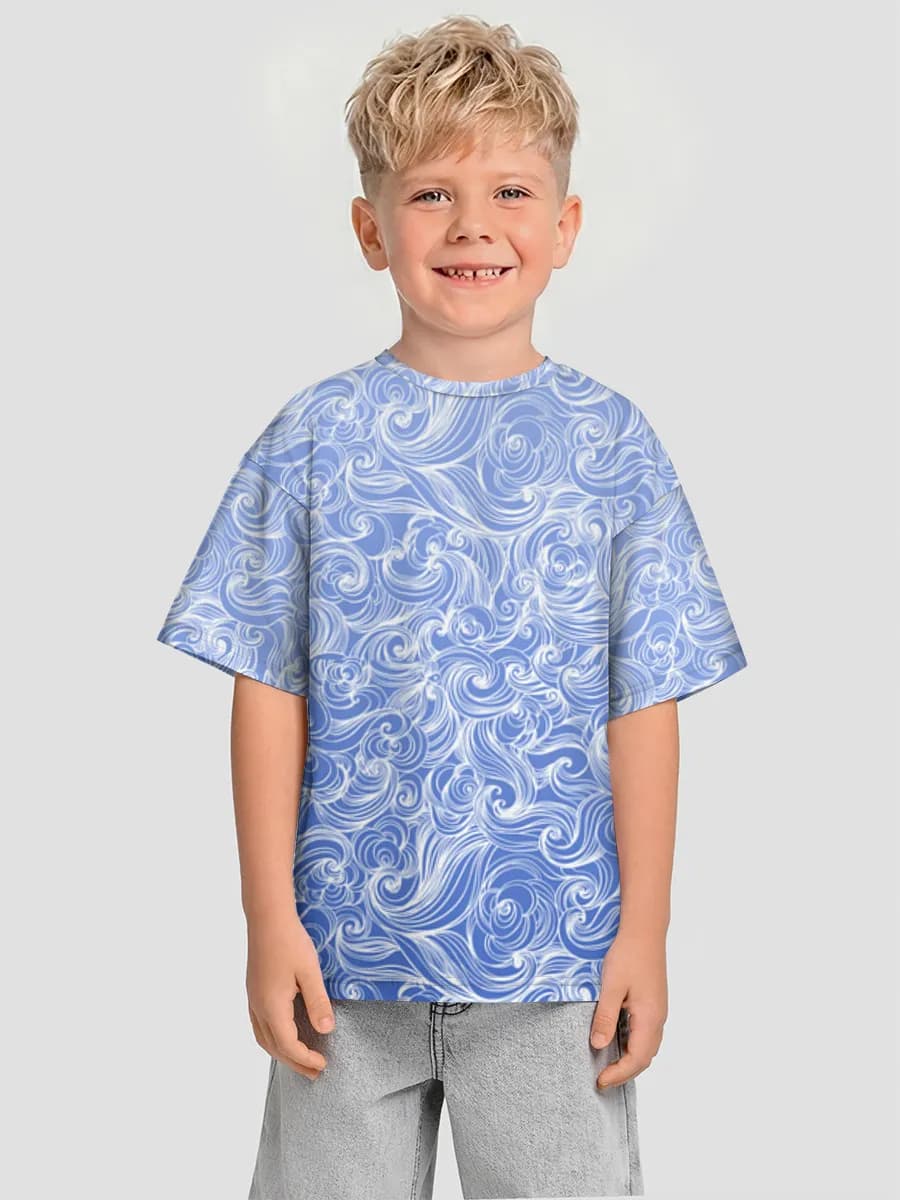 Blue Baroque Floral Swirls