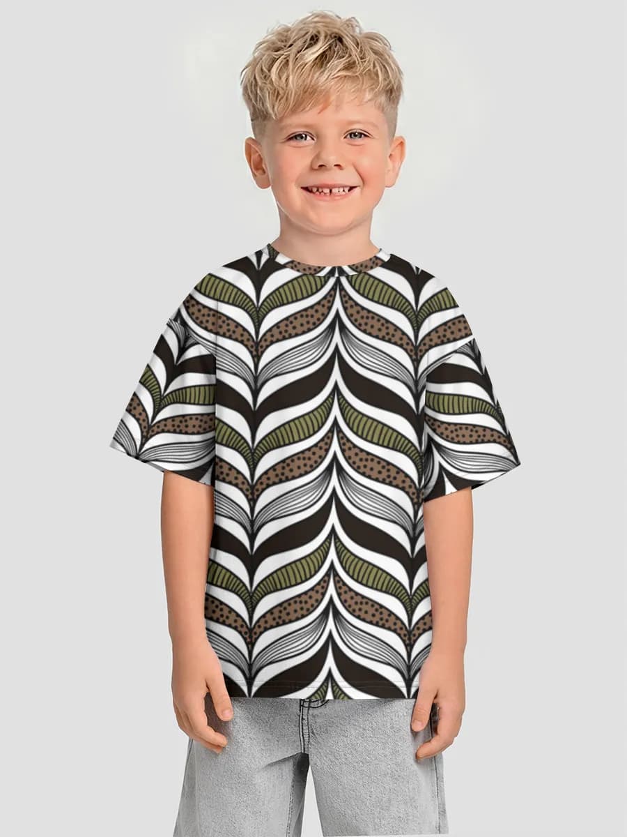 Retro Leaf Wave Design