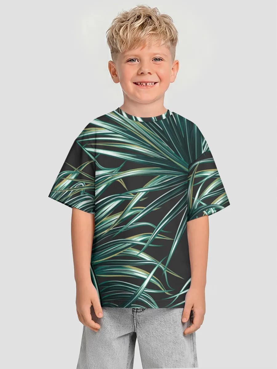 Neon Tropical Palm Leaves