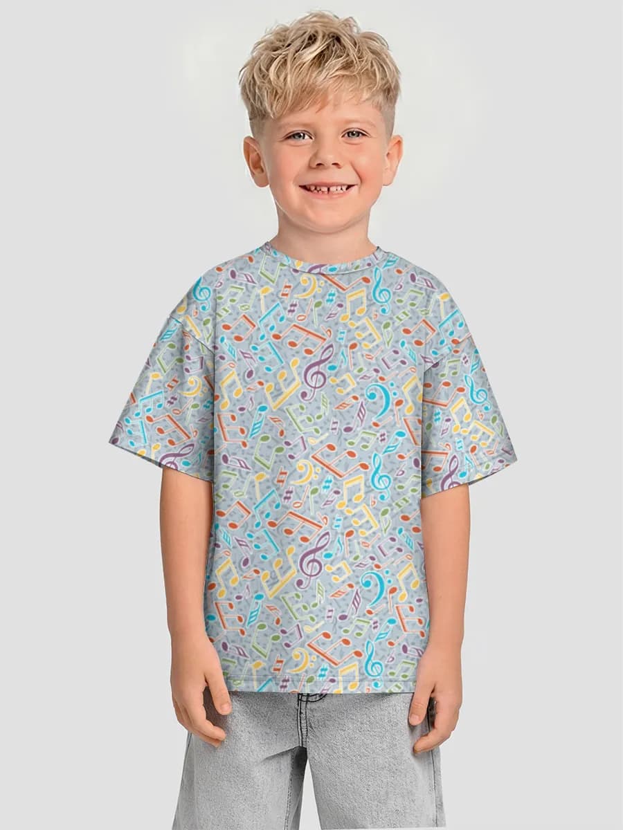 Colorful Music Notes — Children's T-shirt. Oversized