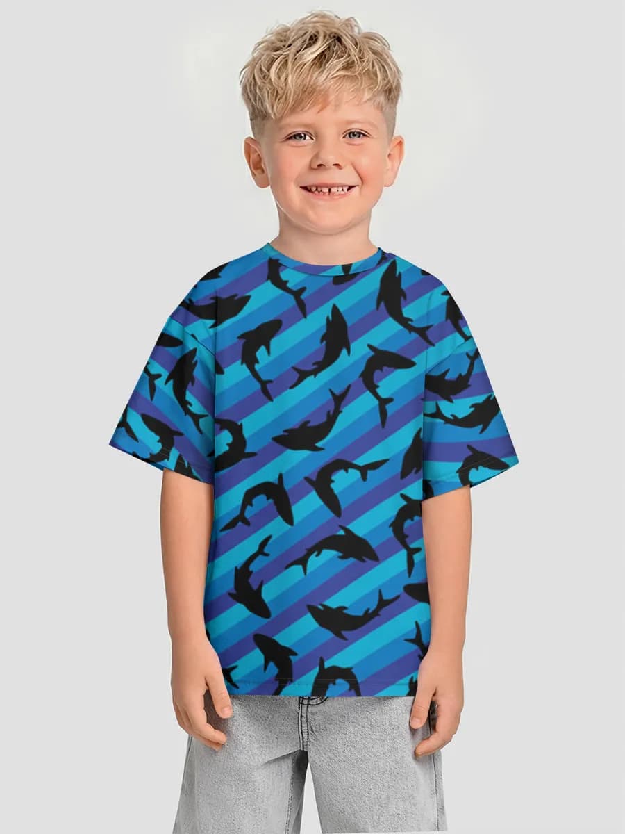 Shark Silhouettes In Blue