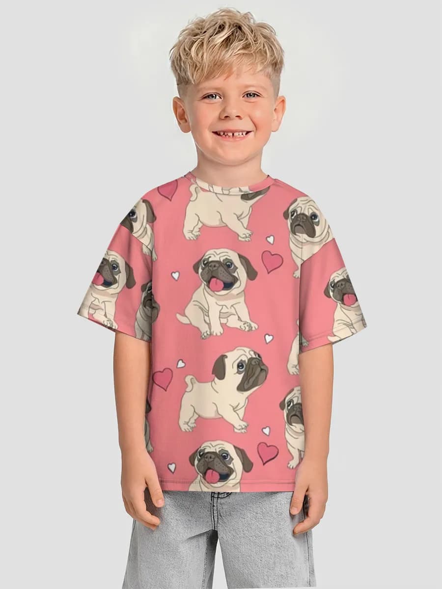 Pug Puppies With Hearts