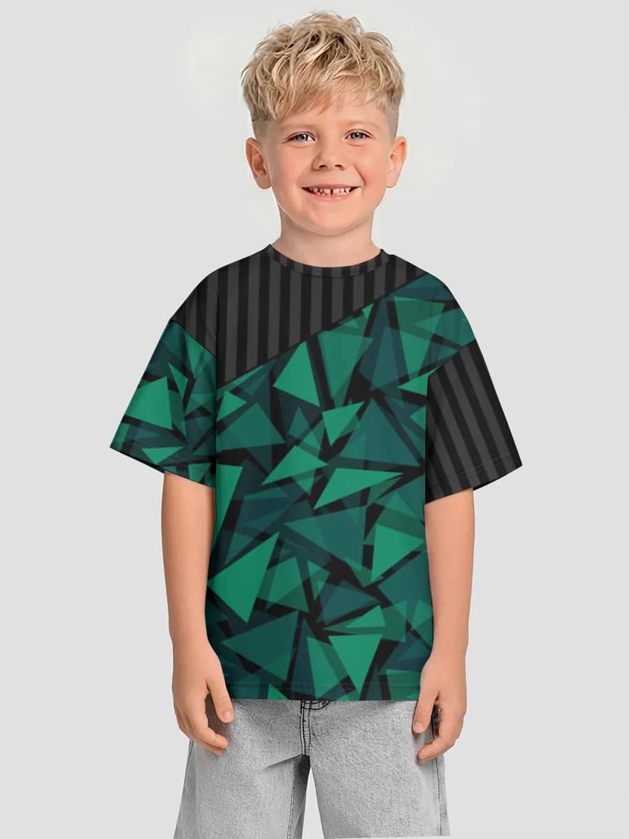 Teal Geometric Triangles