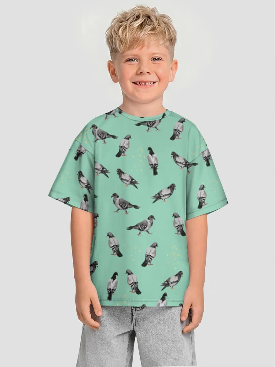 Pigeons On Teal