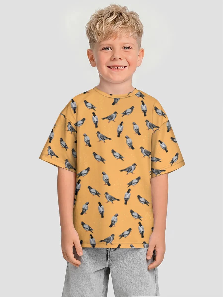 Pigeons On Orange