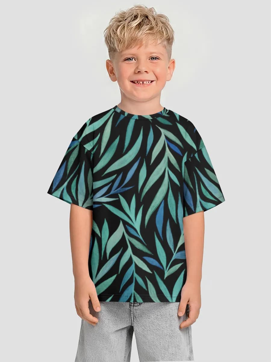 Midnight Teal Leaves